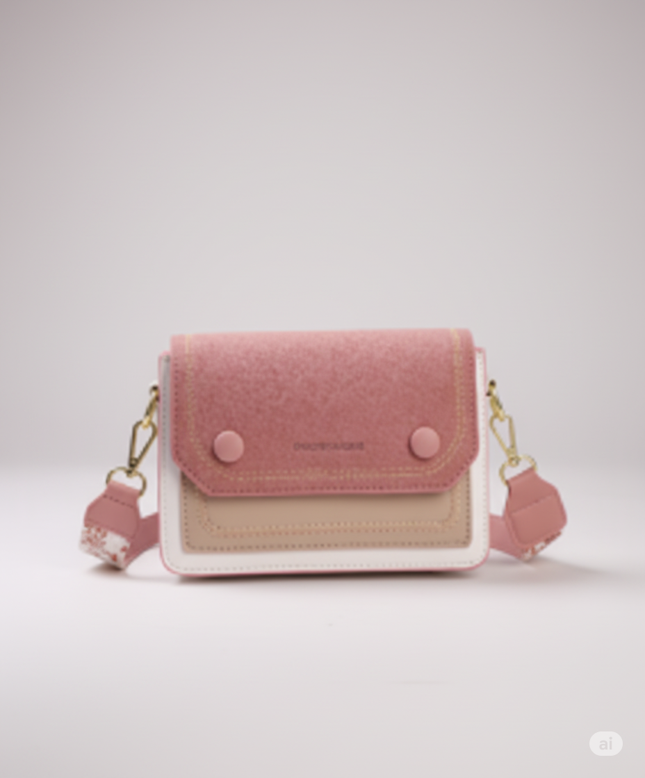 Fashionable Pink Flap Crossbody Bag With Button Decoration