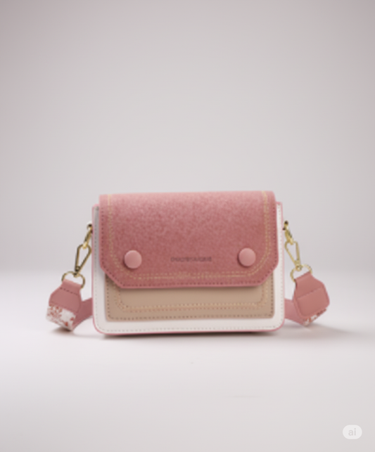 Fashionable Pink Flap Crossbody Bag With Button Decoration