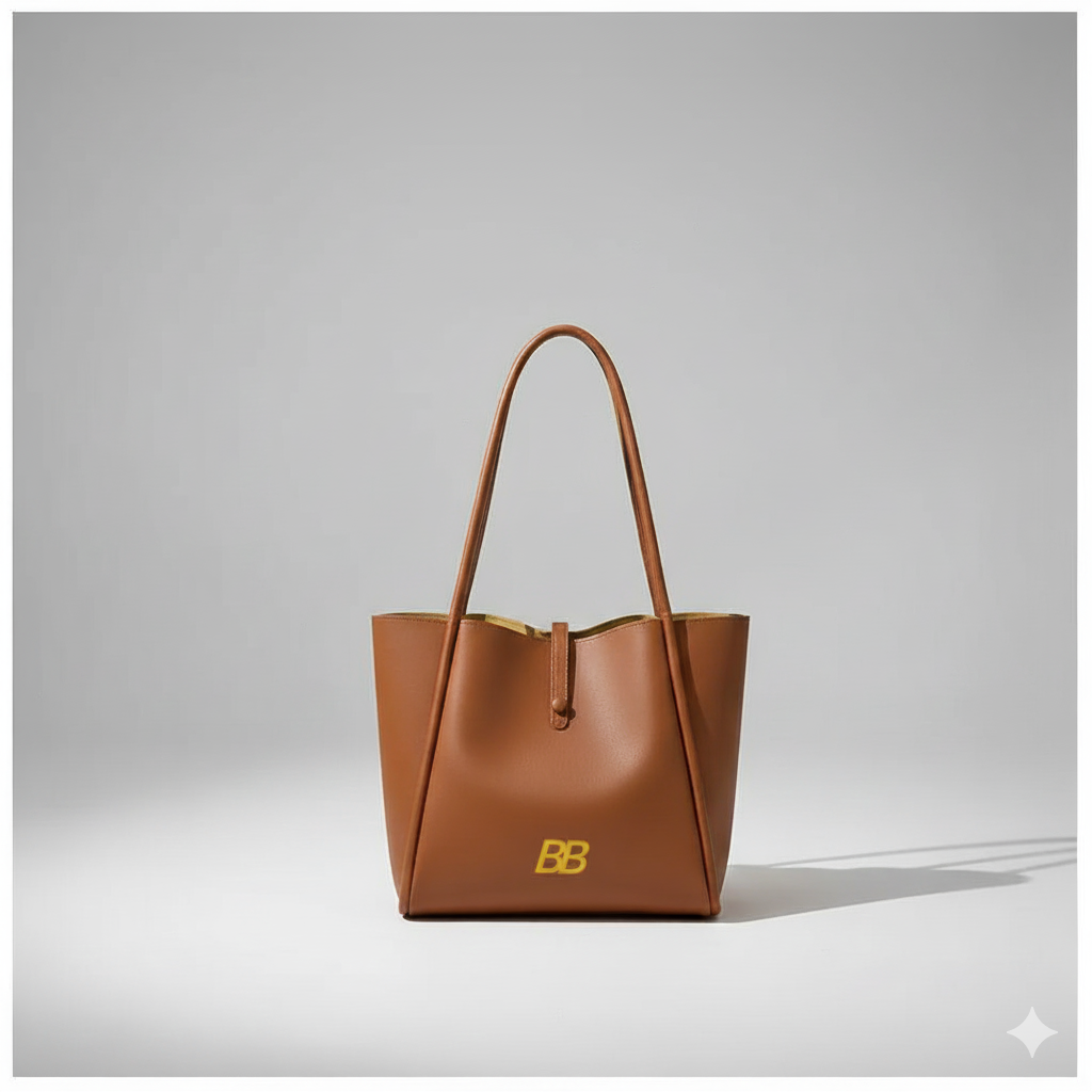 Stylish Tan Leather Tote Bag