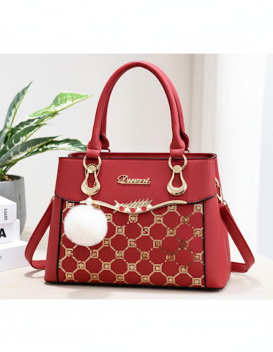 Portable Luxury Handbag with Pendant